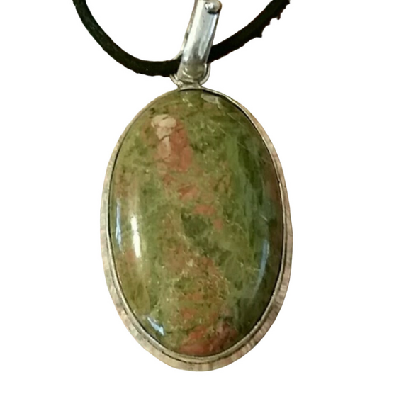 Jewelry - Silver & Unakite (Bad Habits Pendant) Pendant